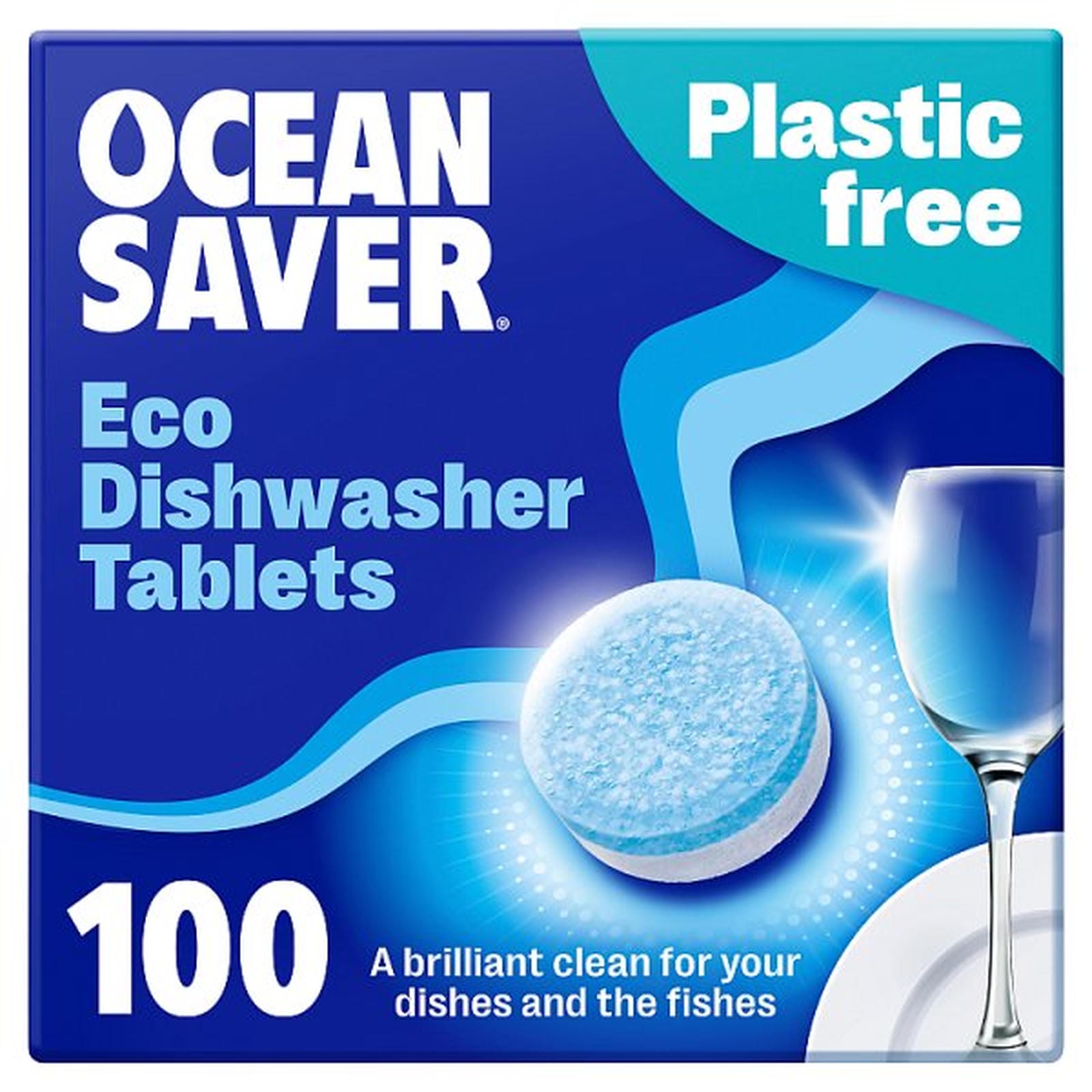 OceanSaver Plastic Free 100 Eco Dishwasher Tablets 1400g