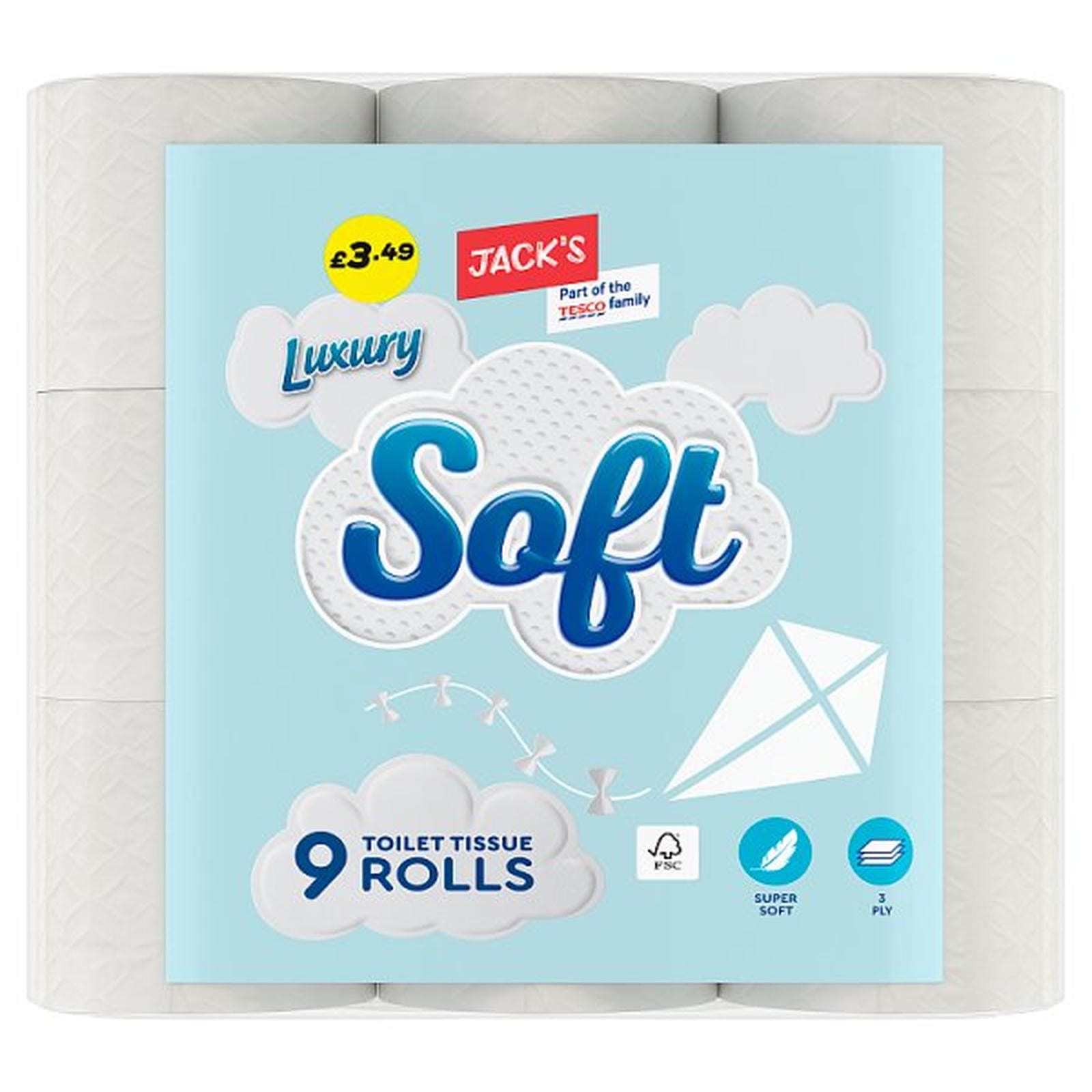 Jack's 9 Luxury Soft Toilet Tissue Rolls