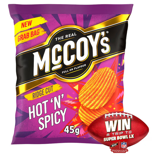 McCoy's Hot 'n' Spicy Grab Bag Crisps 45g – 36 x 45g