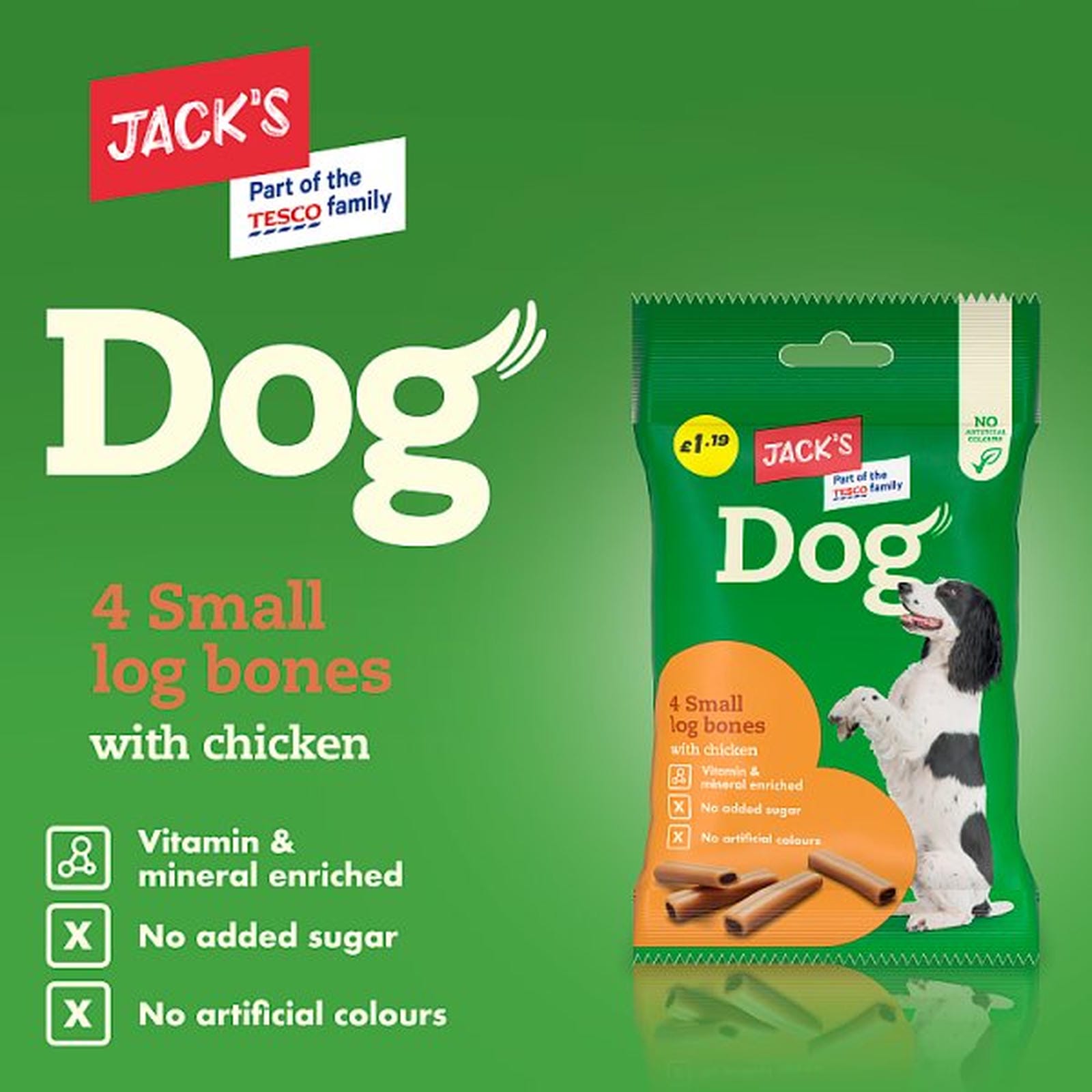 Jack's 4 Dog Small Log Bones with Chicken 180g