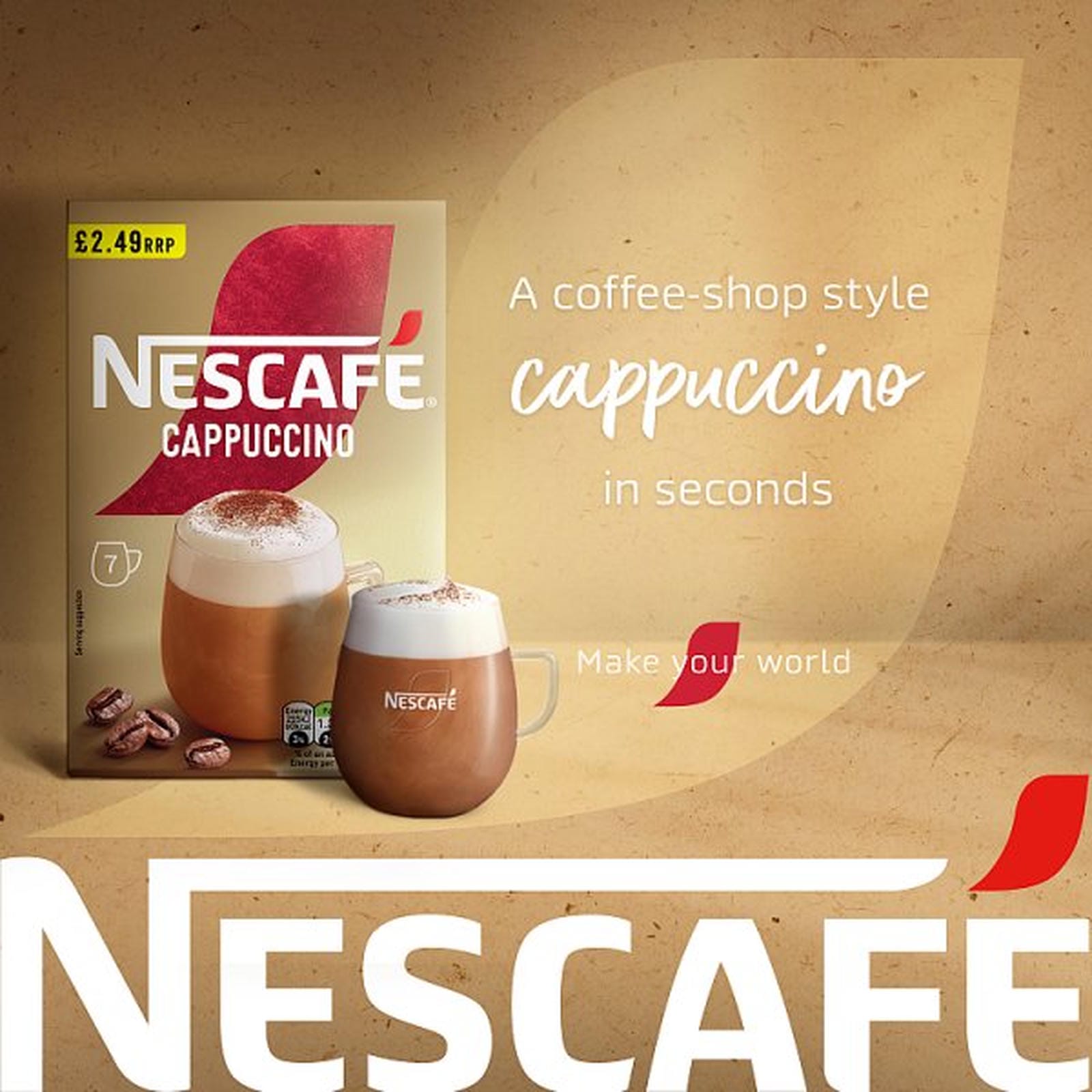 Nescafe Cappuccino Instant Coffee 7 x 15.5g Sachets PMP