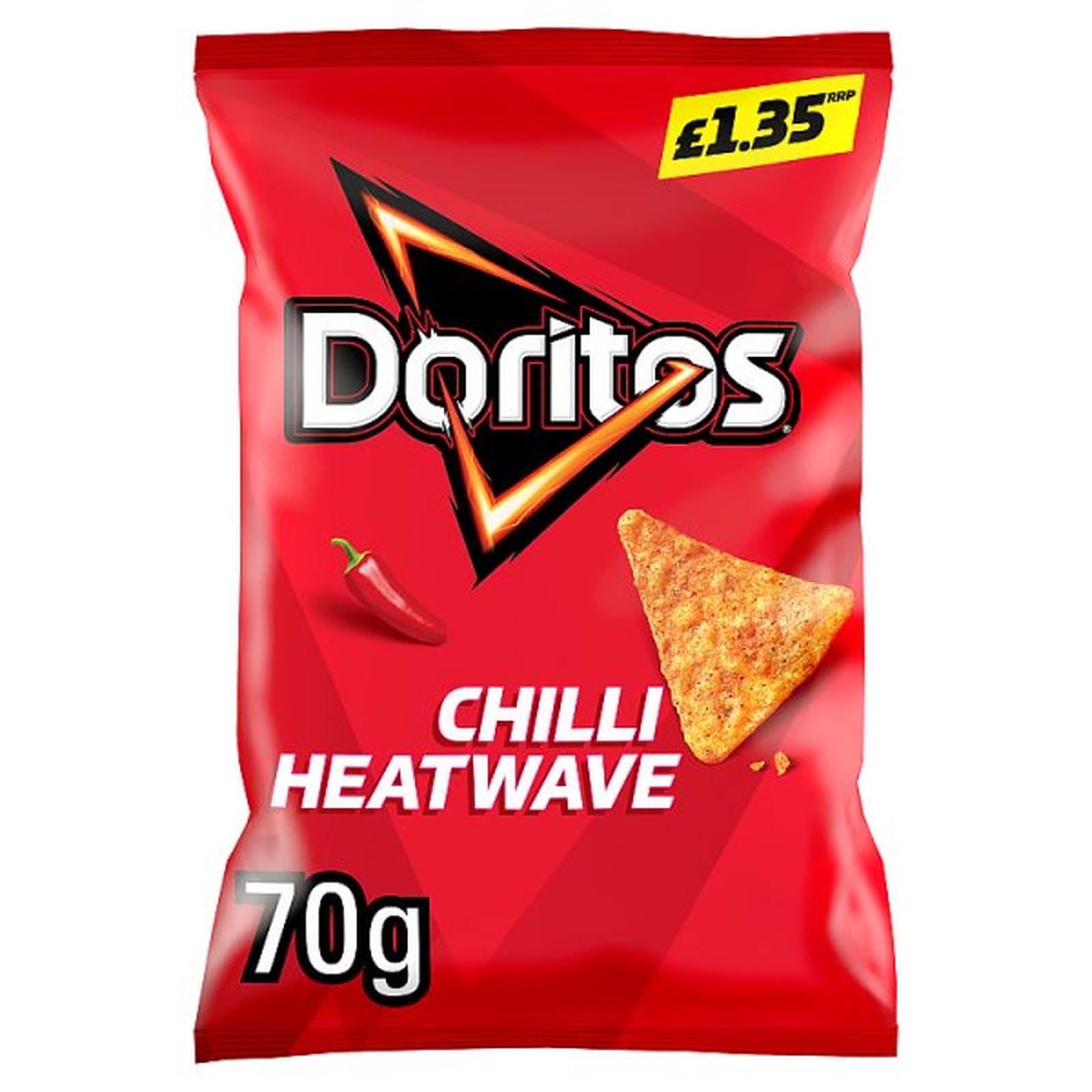 Doritos Chilli Heatwave Tortilla Chips Sharing Bag Crisps 70g PMP RRP £1.35
