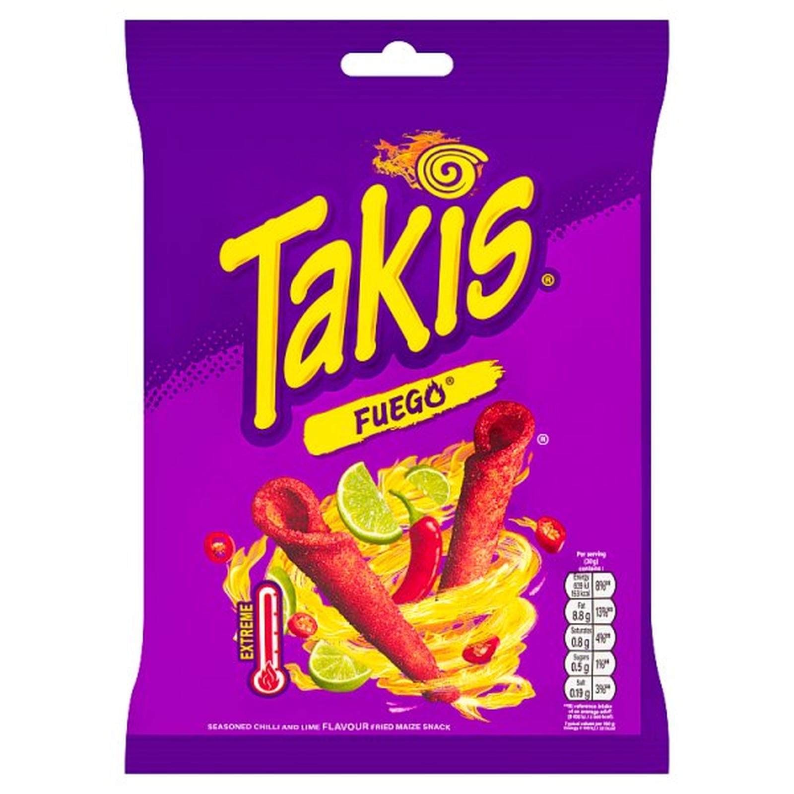 Takis Fuego Chilli and Lime Flavour Corn Snack 180g