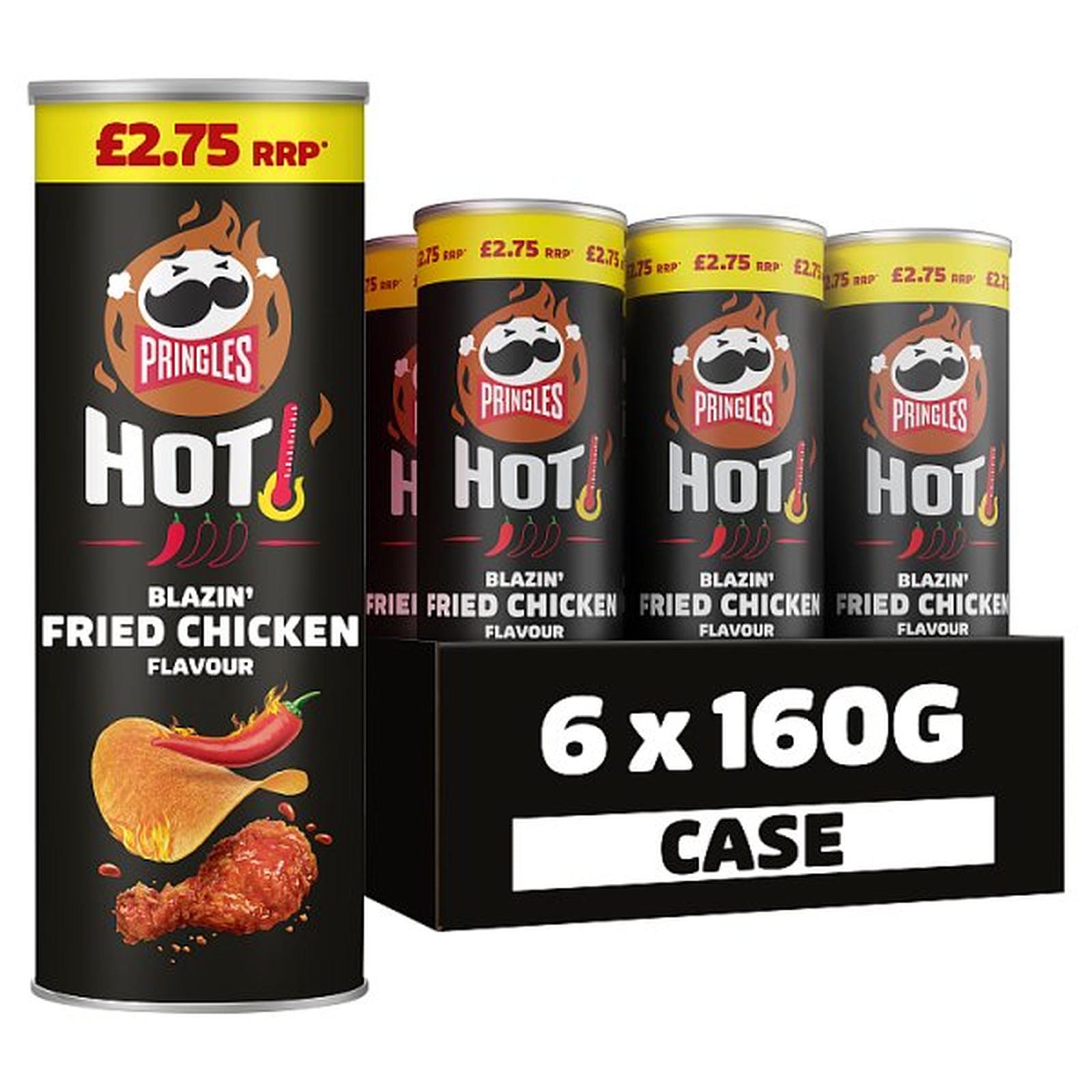 Pringles Hot Blazin' Fried Chicken sharing crisps 6x160g PMP £2.75