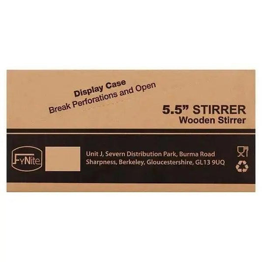 FyNite 5.5" Wooden Stirrer 10 x 1000 (10,000 Per Case) – 10 x 1000s