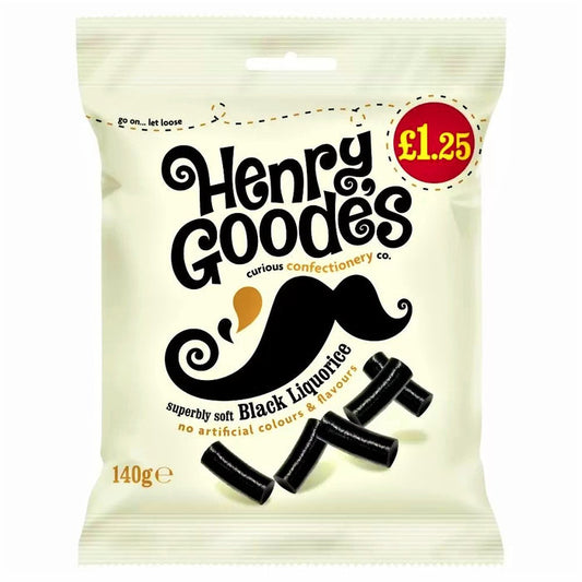 Henry Goode's Superbly Soft Black Liquorice 140g – 12 x 140g
