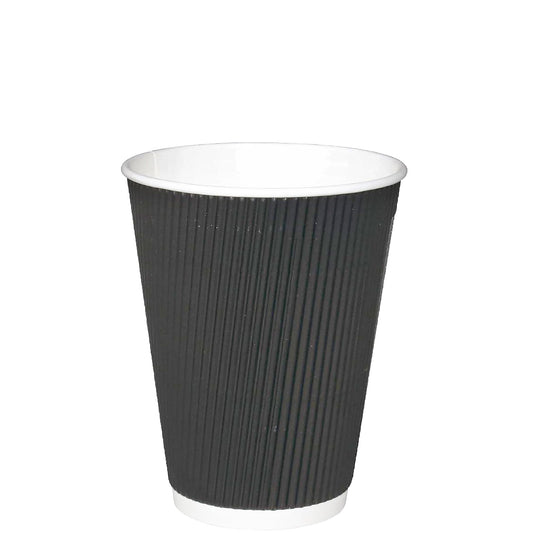 8oz Ripple Coffee Cup (Black) – 1 x 25s