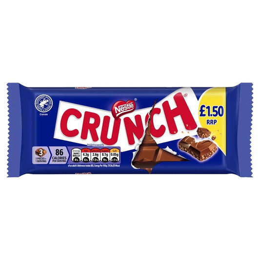 Crunch Milk Chocolate Sharing Bar 100g PMP £1.50 – 20 x 100g