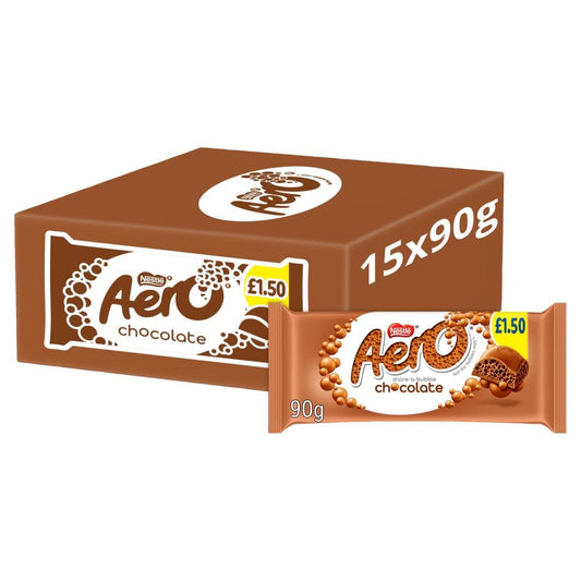 Aero Milk Chocolate Sharing Bar 90g PMP £1.50 – 15 x 90g