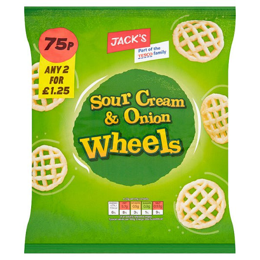 Jack's Sour Cream & Onion Wheels 55g – 20 x 55g