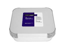 Chef's Larder 14 Square Foil Trays with Lids 241mm – 10 x 14pk