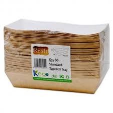 CaterPro 50 Kraft Tapered Food Trays – 9 x 50s