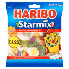 HARIBO Starmix Fruit & Cola Flavour Jelly & Foam Sweets Sharing Bag 140g – 12 x 140g