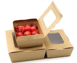 CaterPro Premium 20 Kraft Food Boxes with Windowed Folded Lids 900ml – 6 x 20s