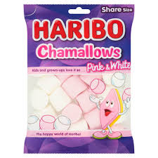 HARIBO Chamallows Pink & White Marshmallows Sharing Bag 154g – 12 x 154g