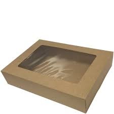 Simply Kraft Medium Sandwich Platter Boxes with Cardboard Serving Trays – 1 x 5pk