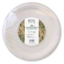 Jena Eco 50 Compostable 22.5cm Bagasse Plates – 1 x 50s