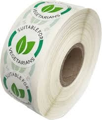 25mm Circular adhesive VEGETARIAN LABEL – 30 x 500s