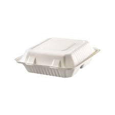 CaterPro 50 Bagasse Food Boxes with Hinged Lids 229x152mm – 1 x 50s