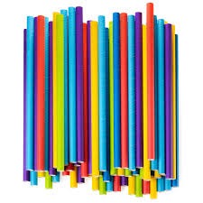CaterPro 80 Paper Smoothie Straws Assorted Stripe Colours 235mm x 12mm – 20 x 80s