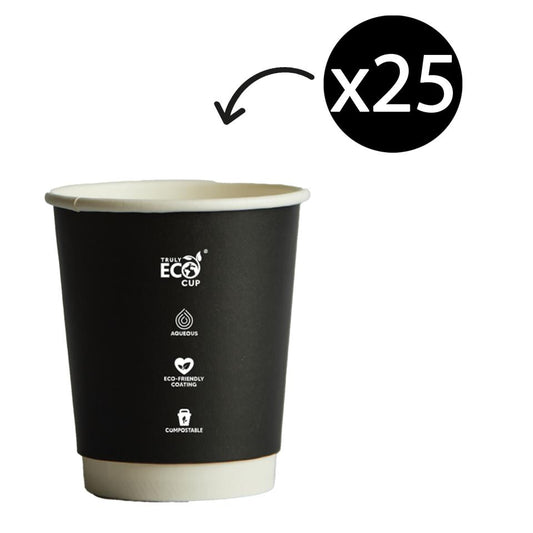 8oz Ripple Coffee Cup (Black) – 20 x 25s