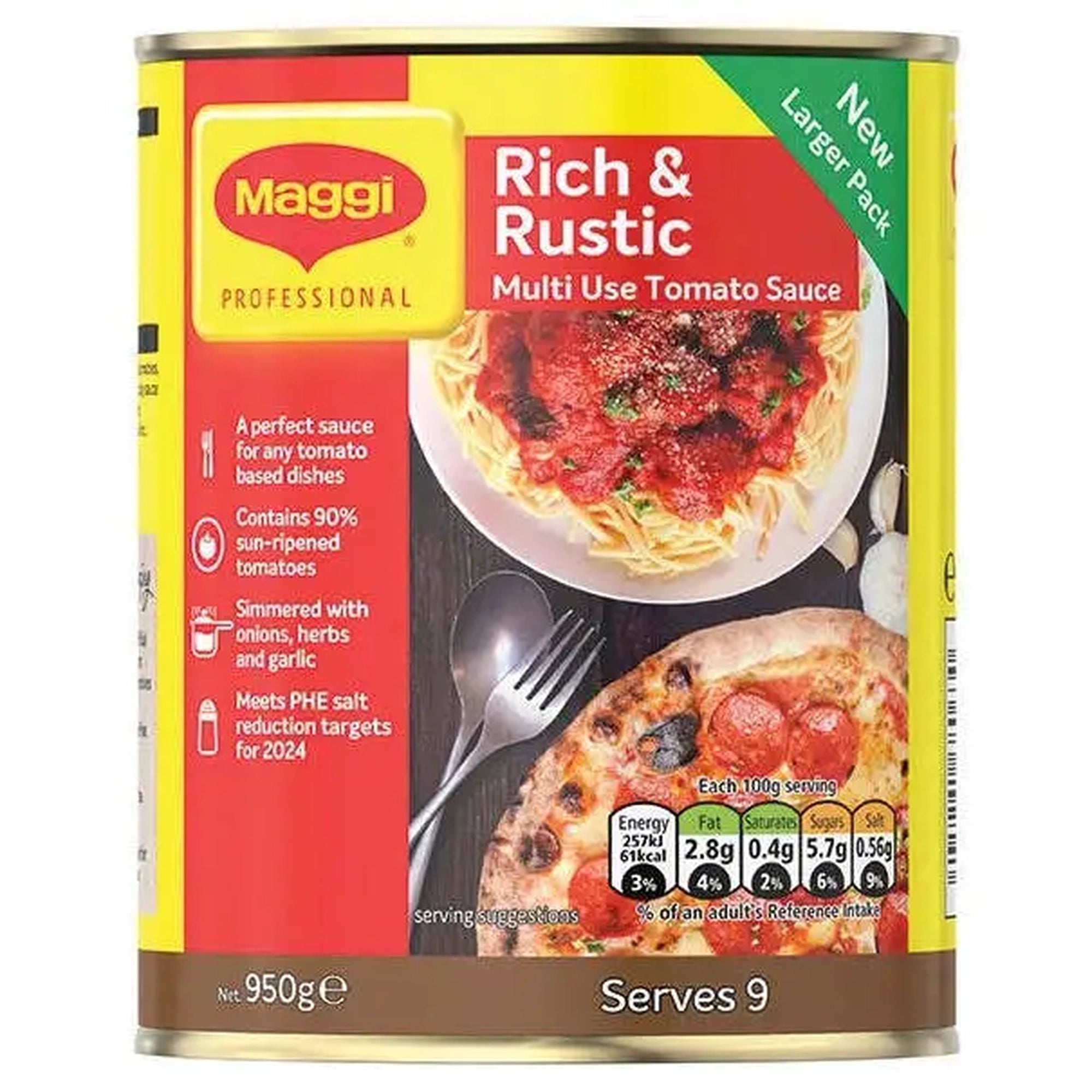 Maggi Tomato Sauce Rich And Rustic Multi Use 950g For Kitchens, Catering And Foodservice