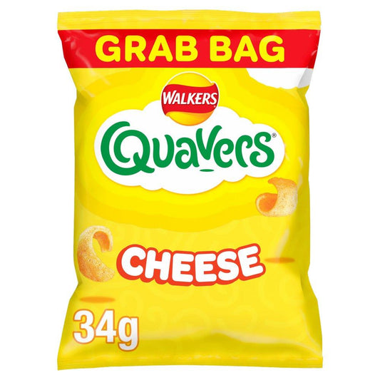 Walkers Quavers Cheese Grab Bag Crisps 34g – 30 x 34g