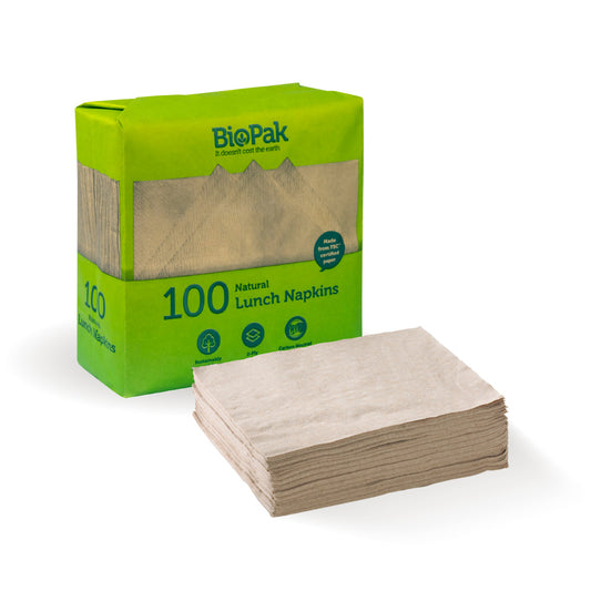BioPak Natural Paper Napkins – 1 x 500s