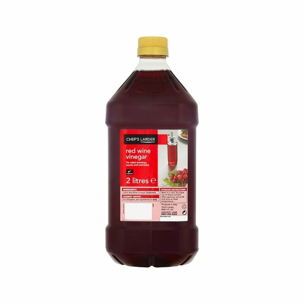 Chef's Larder Red Wine Vinegar Multi Pack 2 Litre 6 x 2L For Dressings And Cooking