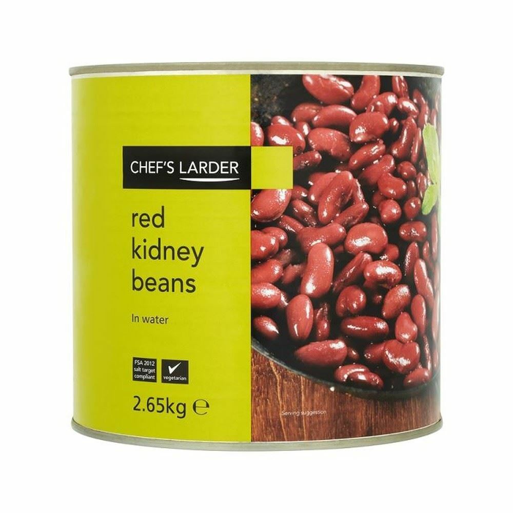 Chef's Larder Red Kidney Beans In Water 2.65kg Bulk Foodservice Pack Size 1 x 2.65kg