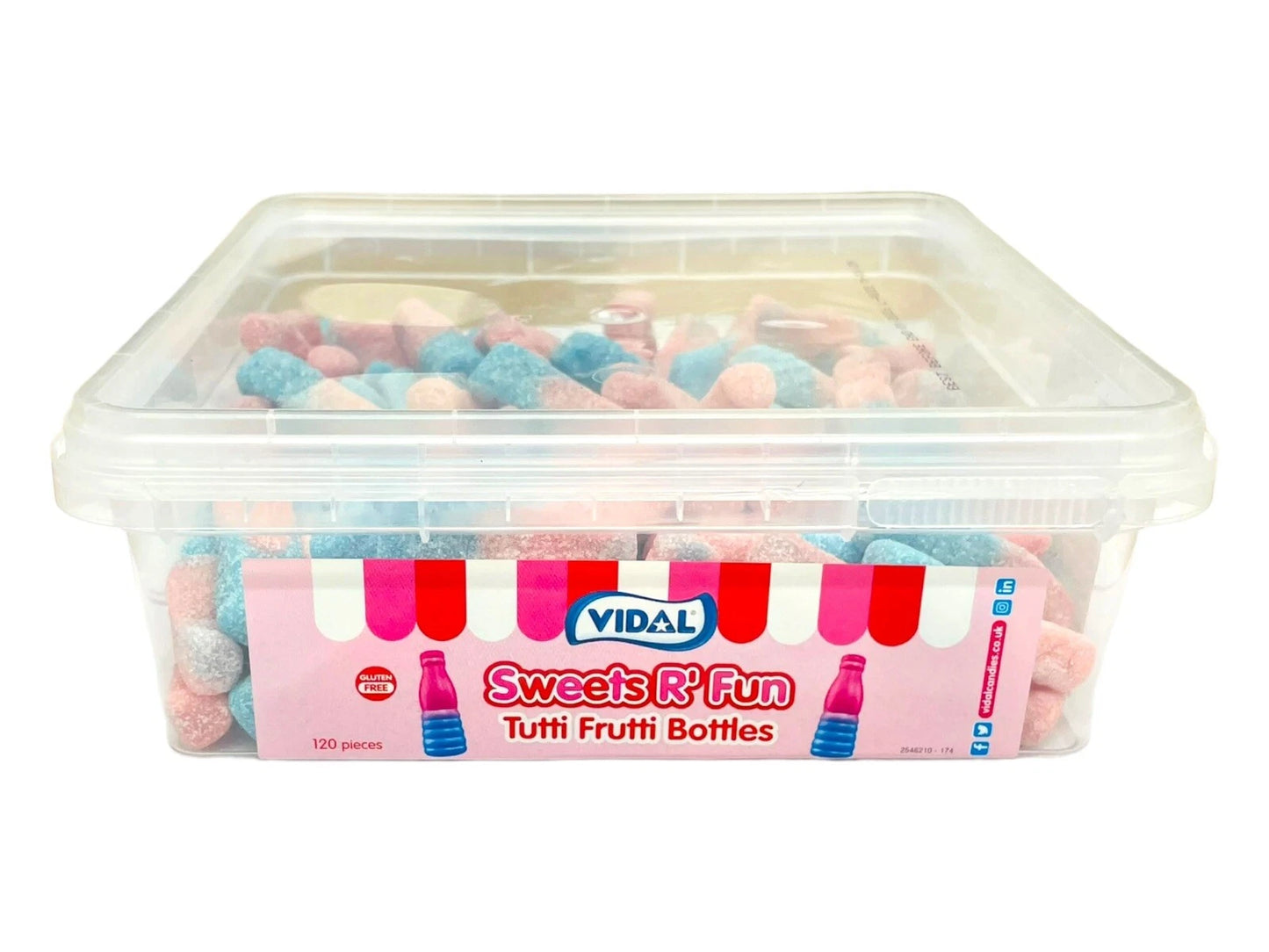 Vidal Sweets R' Fun Tutti Frutti Bottles 120 Pieces 720g – 1 x 120pcs