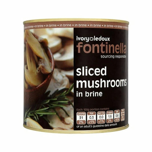 Fontinella Sliced Mushrooms in Brine 2.55kg MUSHS3 – 1 x 2.55kg