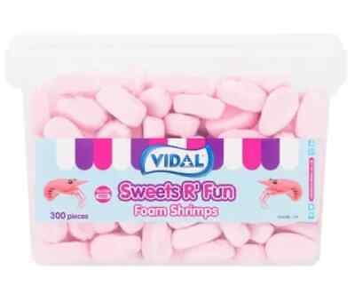 Vidal Sweets R' Fun Foam Shrimps 300 Pieces 840g – 6 x 300pcs