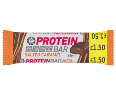Euro Shopper Protein Bar Salted Caramel 65g High Protein Snack 12 X 65g Multi Pack