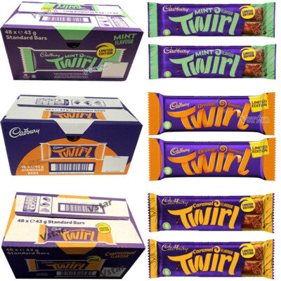 Cadbury Twirl Orange Chocolate Bar 43g – 48 x 43g