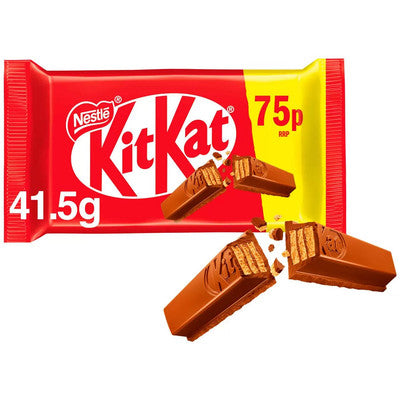 KitKat 4 Finger Milk Chocolate Bar 41.5g PMP 75p – 24 x 41.5g