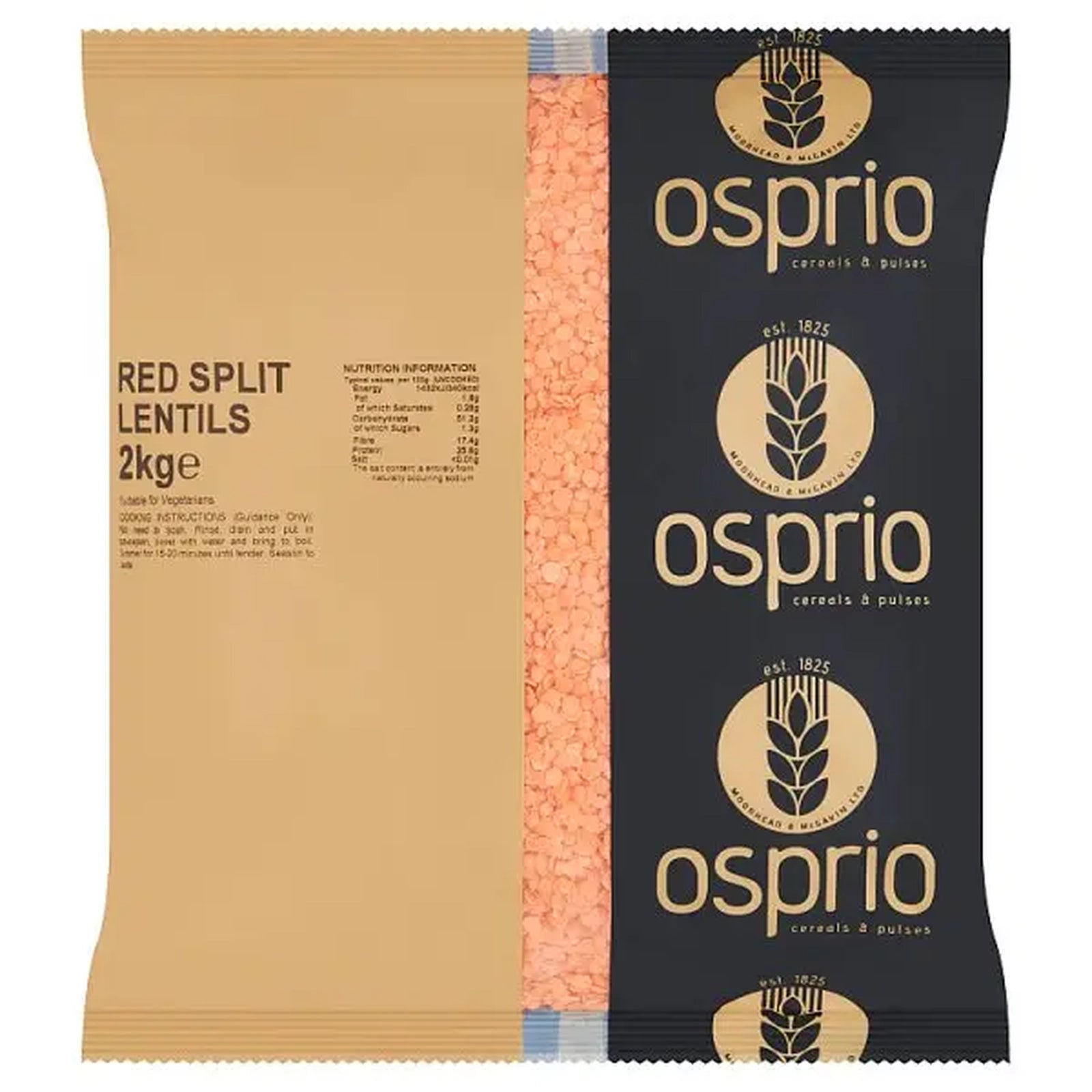 Osprio Red Split Lentils Nutritionally Rich For Everyday Cooking And Meal Prep 2kg Case Of 6