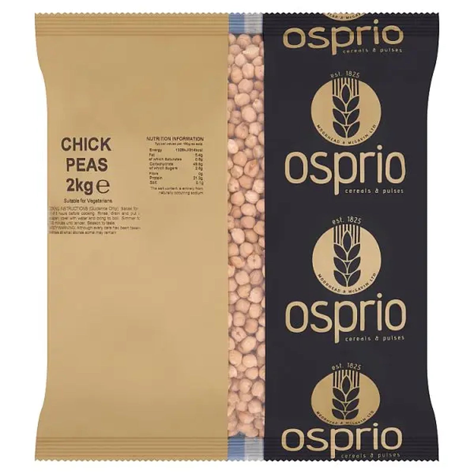 Osprio Chick Peas 2Kg One Pack Legumes For Cooking Suitable For Soups Stews And Sides UK
