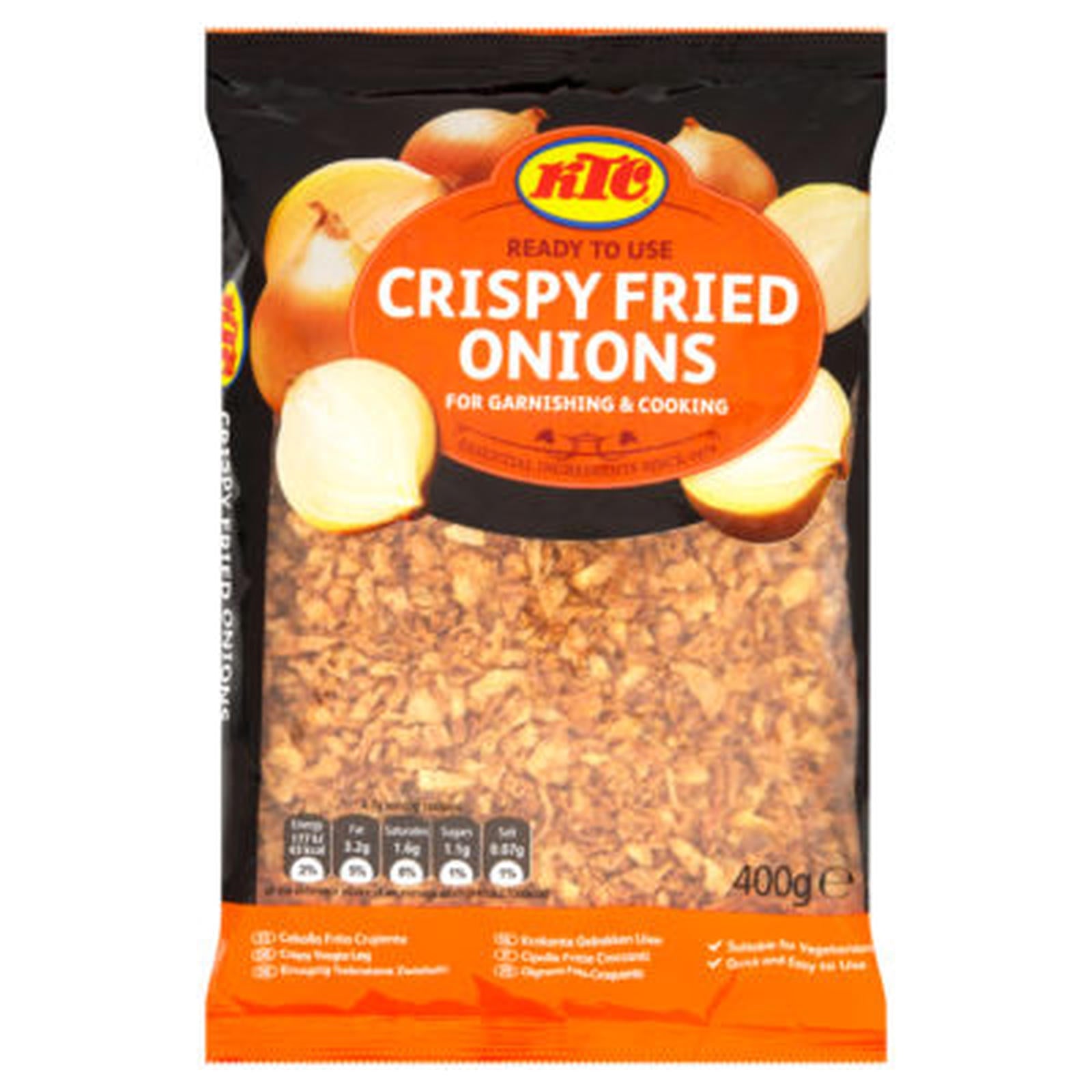 KTC Crispy Fried Onions 400g Pack 1 x 400g For Cooking Garnishes And Toppings In Kitchens