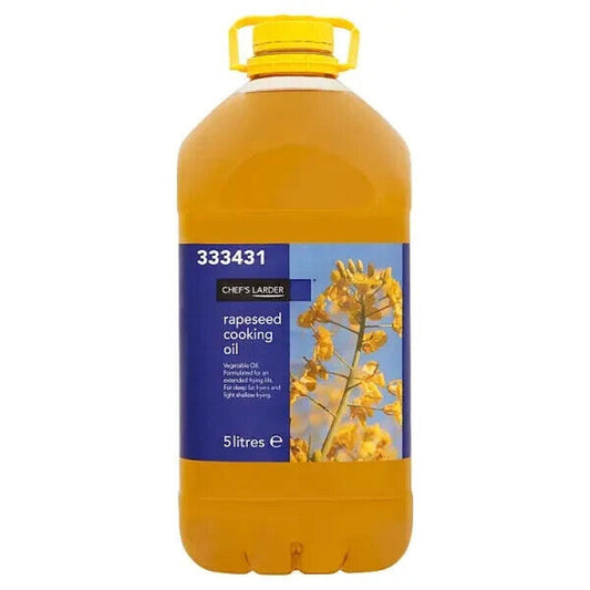 Chef's Larder Rapeseed Cooking Oil 5 Litres – 3 x 5ltr