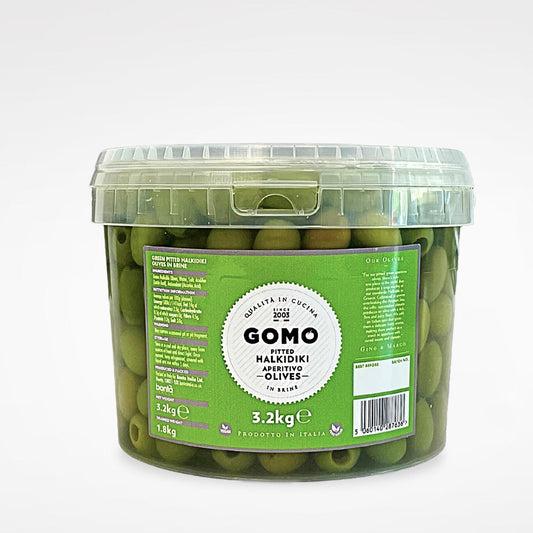 Gomo Pitted Halkidiki Aperitivo Olives in Brine 3.2kg – 2 x 3.2kg