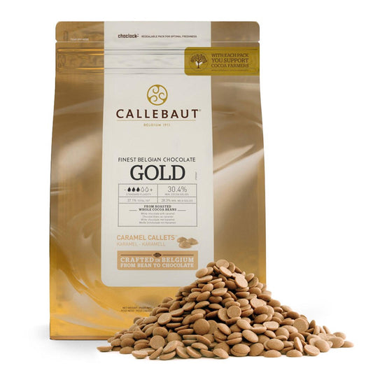 Callebaut Finest Belgian Chocolate Gold Caramel Callets 2.5kg – 4 x 2.5kg