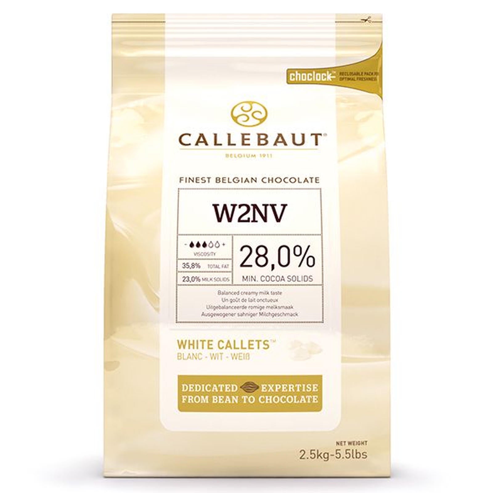Callebaut Finest Belgian Chocolate White Callets 2.5kg – 1 x 2.5kg