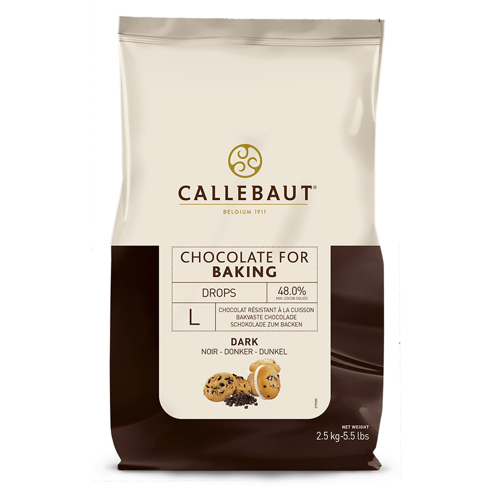 Callebaut Chocolate for Baking Drops Dark 2.5kg – 1 x 2.5kg