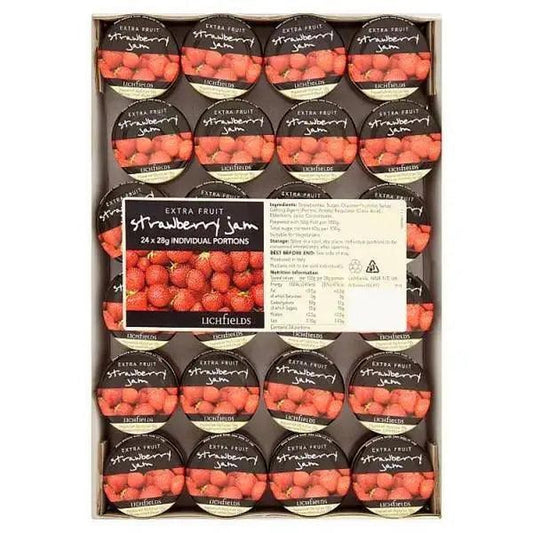 Lichfields Extra Fruit Strawberry Jam 24 x 28g – 1 x 24x28g