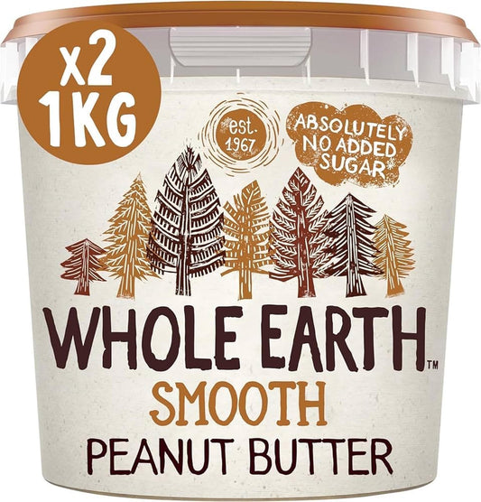 Whole Earth Smooth Peanut Butter 1kg – 2 x 1kg