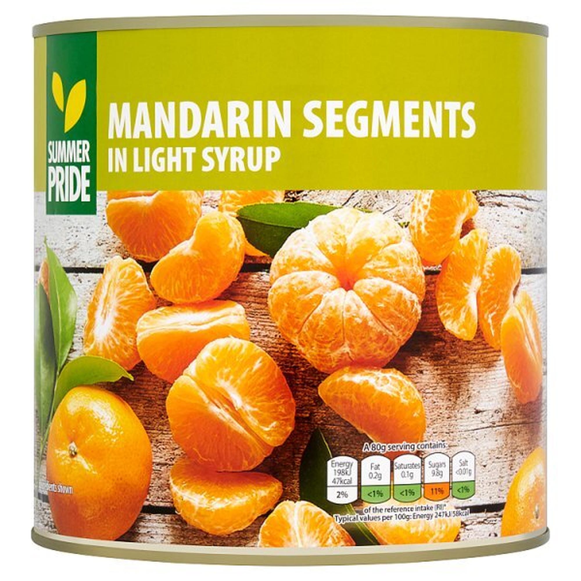 Summer Pride Mandarin Segments Light Syrup 2.5kg 1 x 2.5kg For Foodservice And Catering