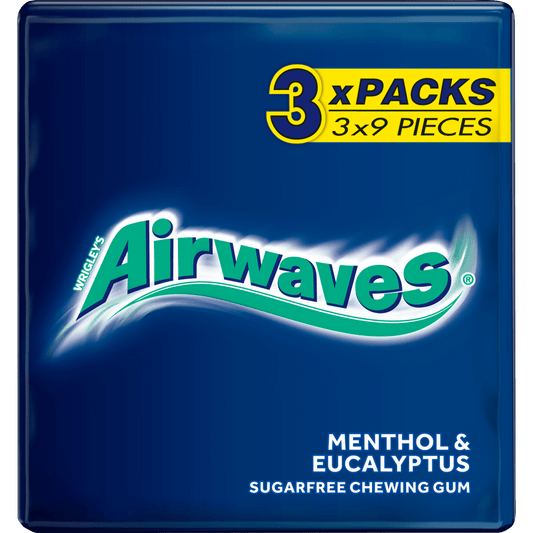 Airwaves Chewing Gum Menthol & Eucalyptus x10 Pieces – 30 x 10pk